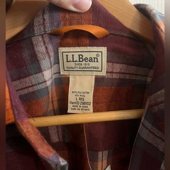 L.L. Bean Men's Plaid Flannel Overland Performance Shirt | Size Large NWT - Picture 2 of 9